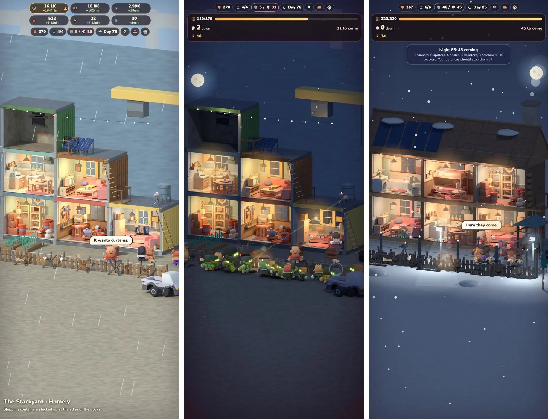 Getting ready, the dead at the barricade, and a snowed-in night