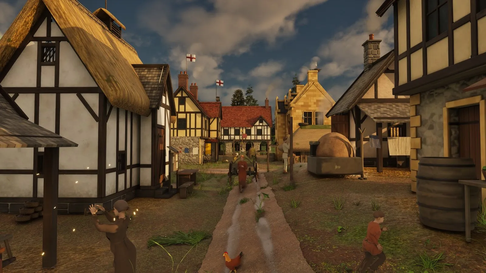 A street of timber-framed houses